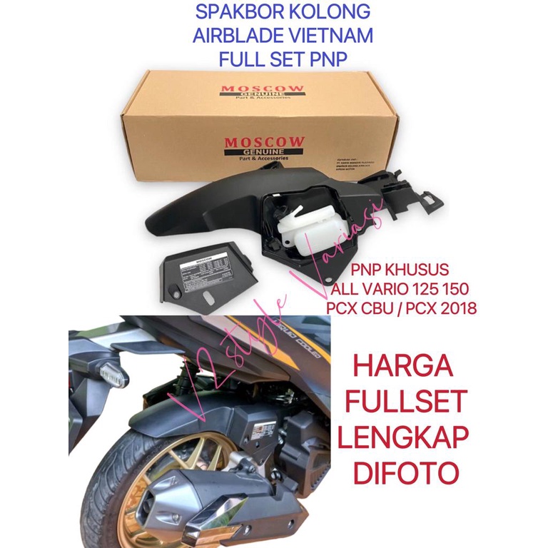 HUGGER AIRBLADE SPAKBOR KOLONG VARIO 125 150 PCX CBU SET 4IN1 STICKER MOSCOW HUGGER TANK RESERVOIR COVER TANK BOTOL RADIATOR MODEL AIRBLADE ORIGINAL IMPORT VIETNAM HONDA PCX 150 LOKAL LCAL LED VARIO 125 FI ESP TECHNO CBS ISS OLD NEW VARIO 150 KEYLESS PNP