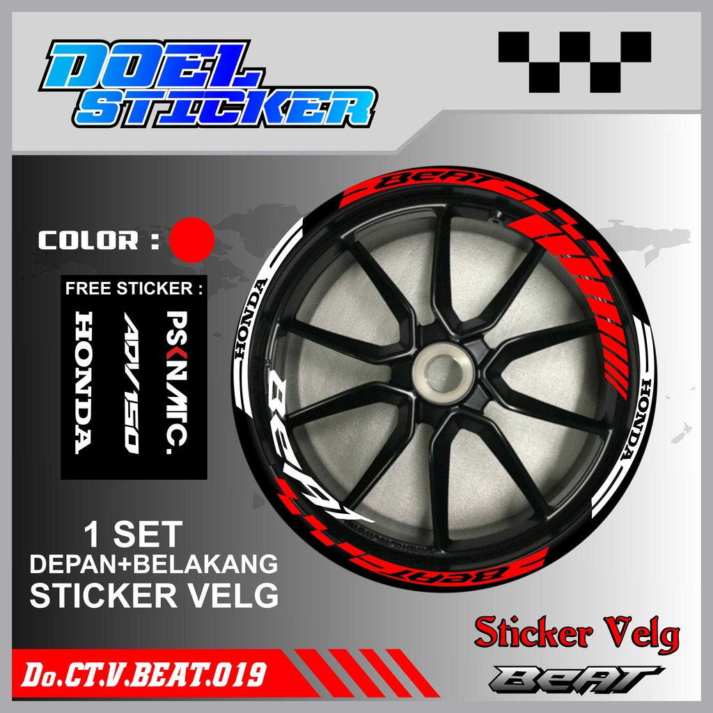 STICKER CUTTING LIST VELG HONDA BEAT VARIASI MOTOR DOEL 019