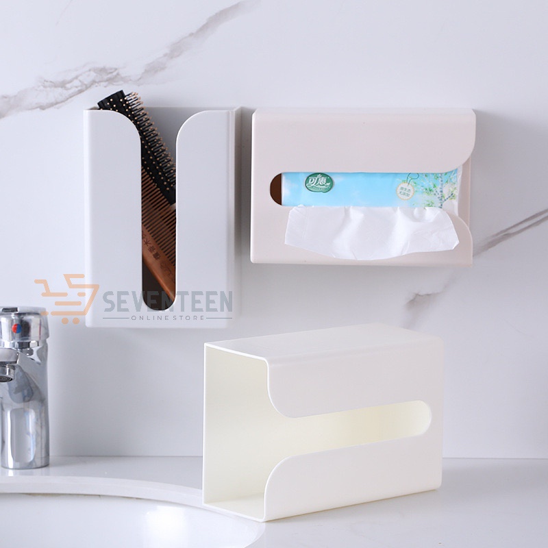 SEVENTEEN KOTAK TISSUE BOX ORGANIZER TEMPEL DINDING TEMBOK DAPUR KAMAR MANDI HOLDER TEMPAT TISSUE TISU MODEL TEMPEL KOTAK TISU DAPUR MURAH