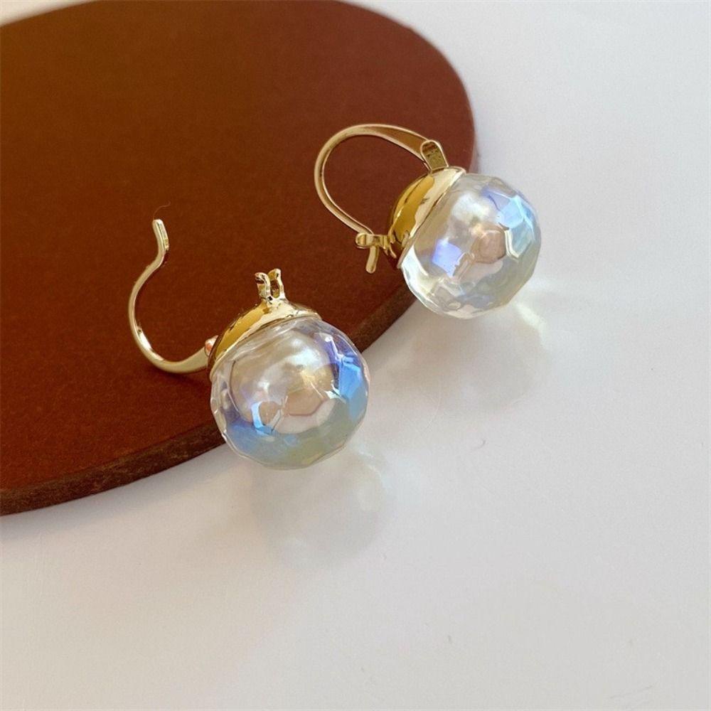 Needway   Glazed Bead Earrings Trendi Desain Feminim Rasa Earwear Hadiah Perhiasan Pernikahan Untuk Anting Gaya Korea Nya