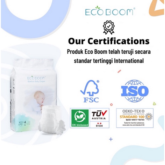 Eco Boom Bamboo Diaper Big Pack - Popok Tape Perekat Pampers Diaper Popok Sekali Pakai Popok Tape Bayi Pampers Ecoboom Friendly Diaper Popok Baby Ramah Lingkungan