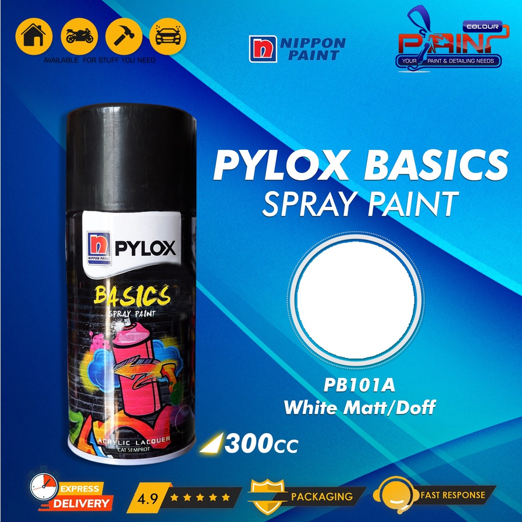 Cat Semprot Nippon Paint PYLOX BASICS 300cc - PB101A White Matt/Doff