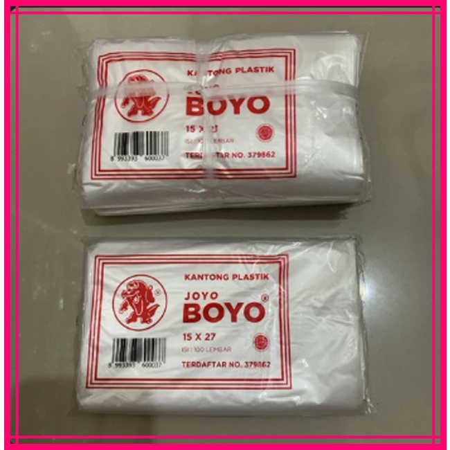 Kantong Plastik PE HD Joyo Boyo / Plastik ES 1kg 15x27  Tahan Panas