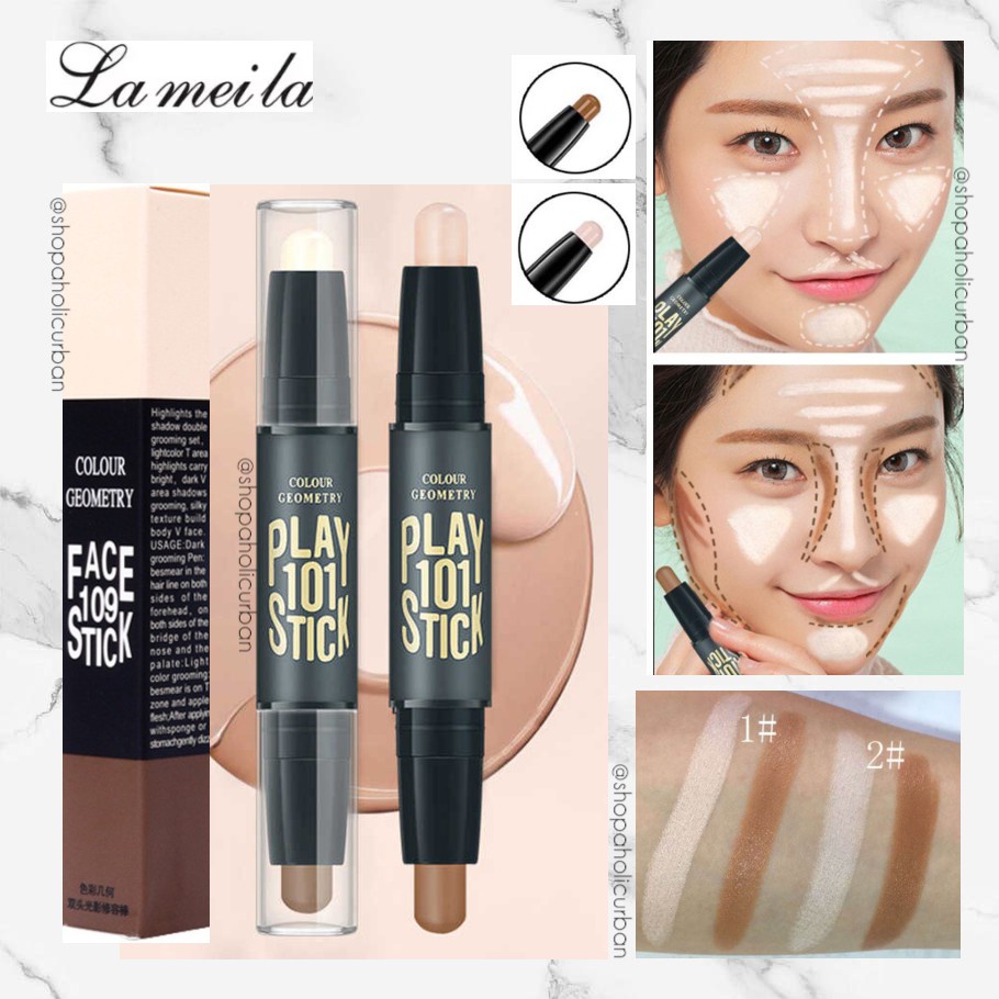 FACE STICK CONCEALER &amp; CONTOUR Geometry Duo Concealer Stick Contour Make up Stick Murah