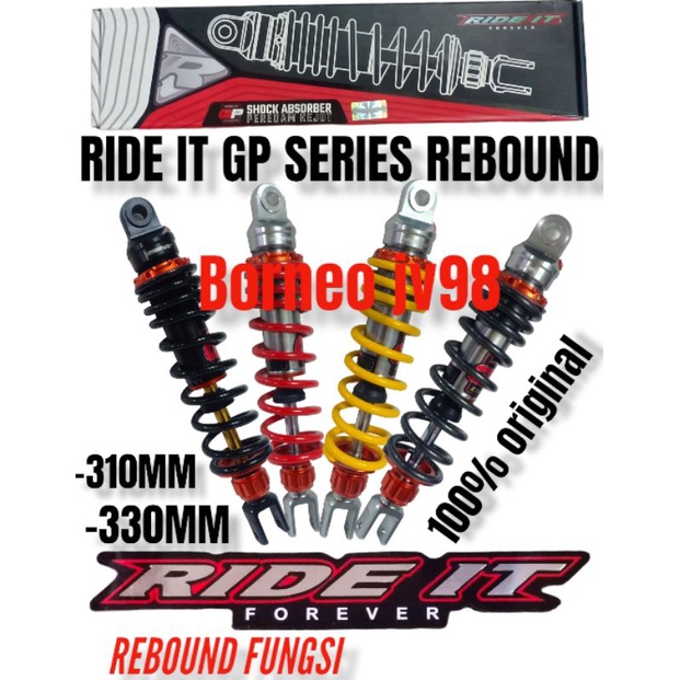 SHOCK/SHOK BELAKANG RIDE IT GP STREET LINE REBOUND 310MM DAN 330MM BEAT FI VARIO 125/150 SCOOPY FI B