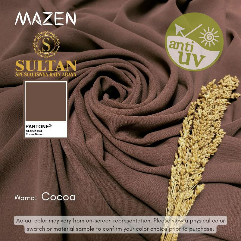 Kain Abaya Sultan Marzan/Mazen Anti-UV Cocoa polos