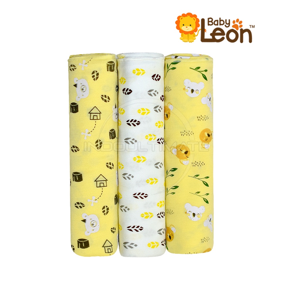 3in1 Selimut Bayi Bedong Bayi Baru Lahir BABY LEON Double Knit BC-2068 (90 x 100cm) Kain Bedong Bayi Lembut Karakter Perlengkapan Bayi Baru Lahir Bedong Bayi Perempuan Bedong Bayi Laki-Laki