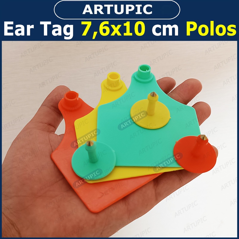 Ear Tag 7.6x10 cm POLOS ECERAN Eartag Necktag bisa Kalung Hewan Ternak Babi Sapi Kuda Kambing Domba