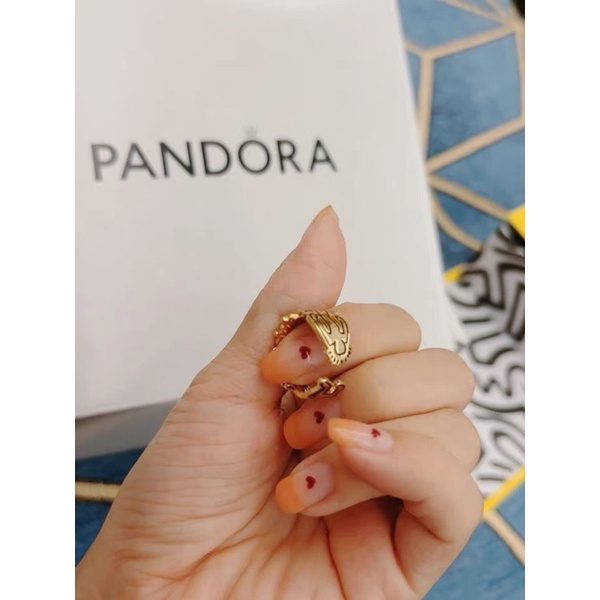 Pandora Cincin Lapis Emas 18K Dengan Kotak Untuk Pria
