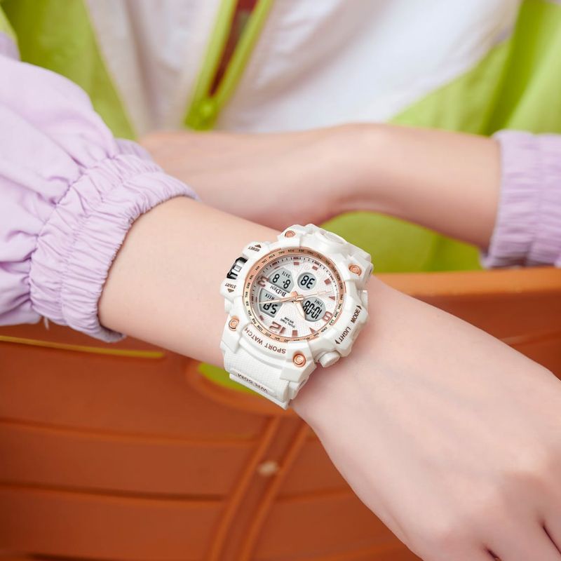 Jam Tangan Wanita Sporty Kasual Bisa COD Multifungsi Silikon