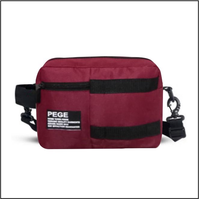 Tas Selempang Bahu Pria PEGE Model 2in1Bahan Tebal Bisa Untuk Pouch - PG 8924