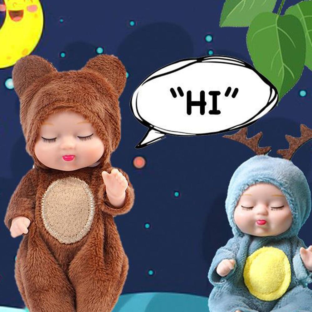 8pcs / Set Mainan Boneka Reborn Bayi / Anak Perempuan Tidur Tampak Asli Untuk Hadiah Natal / Ulang Tahun