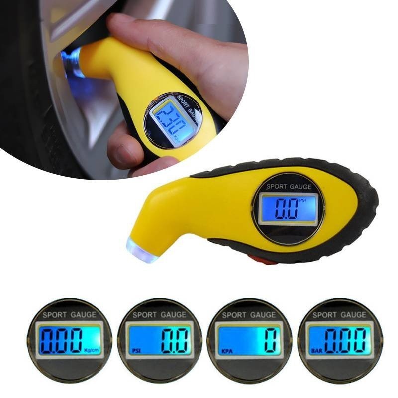 alat ukur tekanan angin ban motor manometer digital layar biru Tire Gauge