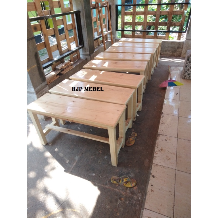 kursi panjang kursi kayu jati belanda kursi cafe kursi makan kursi siap pakai p90cm l30cm t45cm