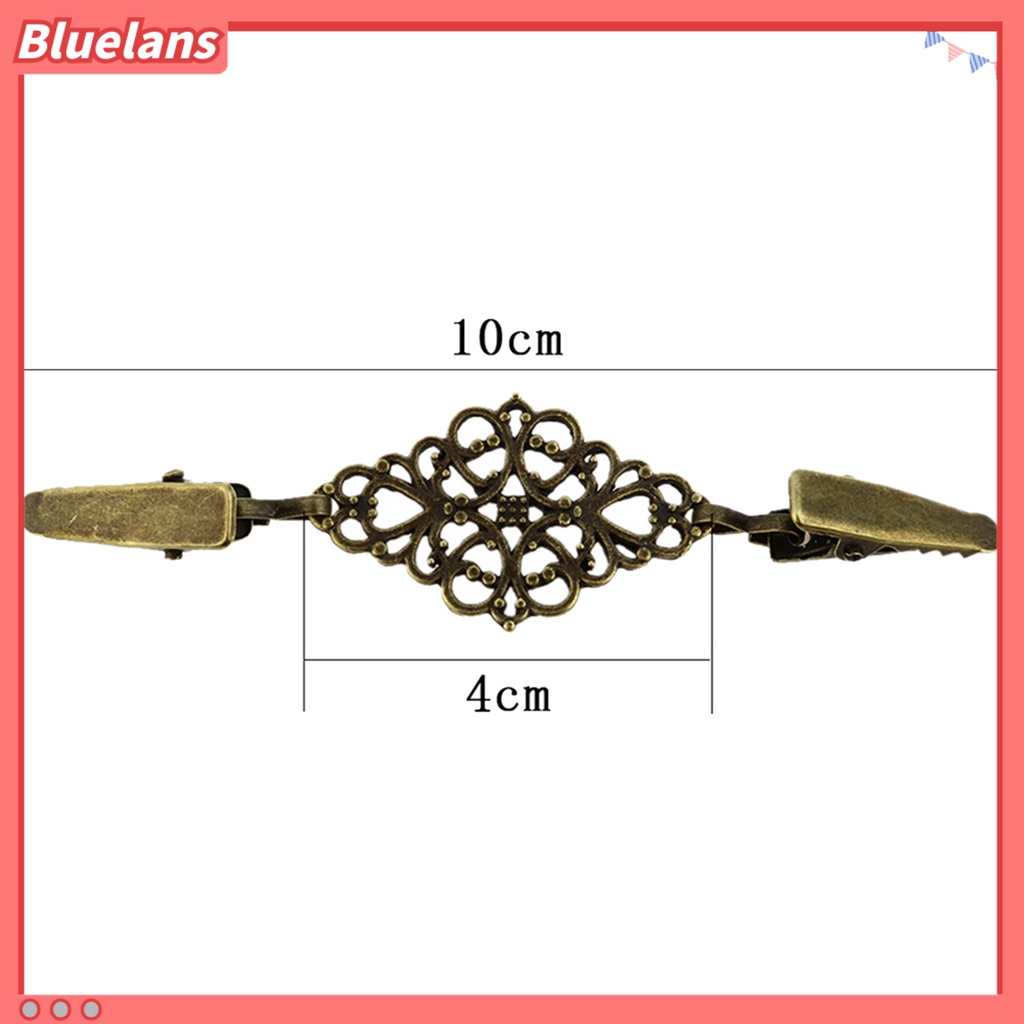 Bluelans Collar Clip Sturdy Rust-resistant Antique Pattern Vintage Collar Clip for Sweater