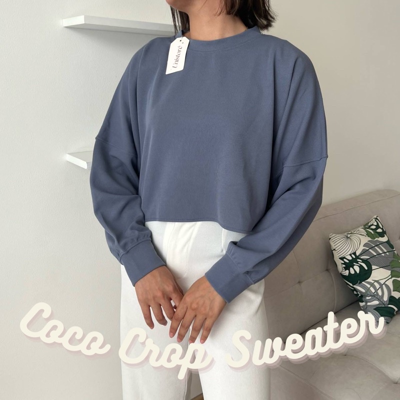Coco Crop Sweater - Sweater Crop Wanita - Sweater Polos Crop - Sweater Polos Jumbo - Sweater Polos Kekinian - Sweater Polos Oversized - Sweater Polos Wanita - Sweater Polos Big Size