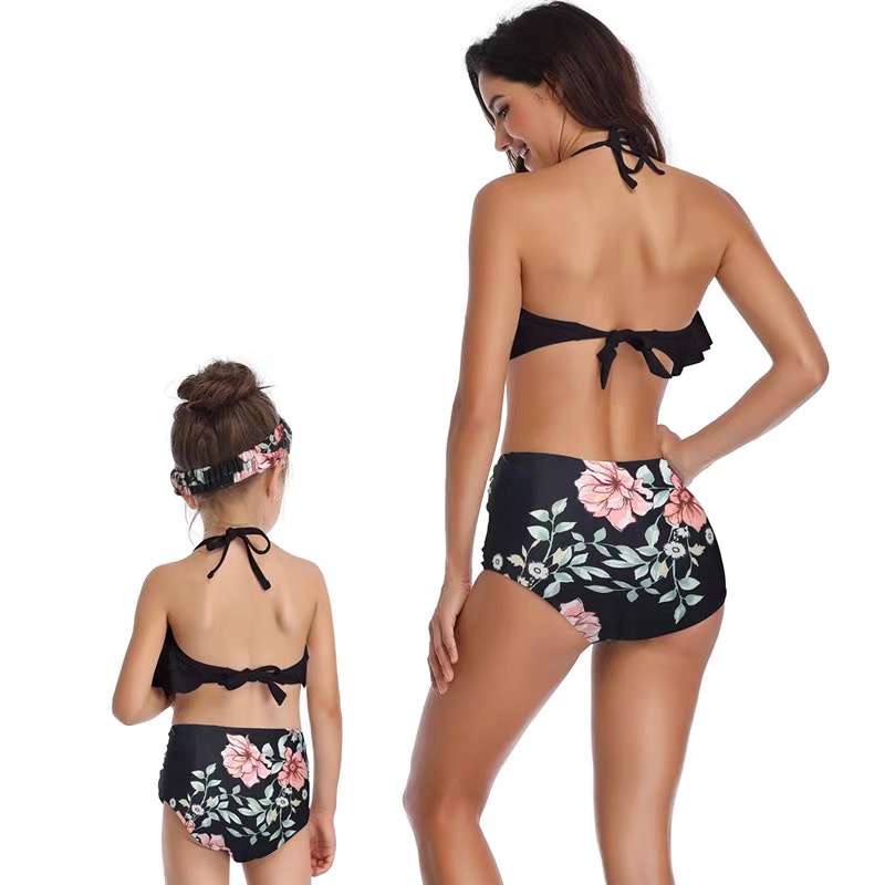 COUPLE baju renang anak ibu wanita swimsuit perepuan cewek set monkini