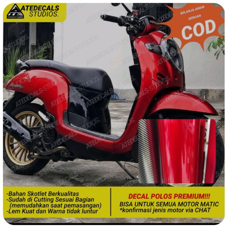 stiker Decal Polos SCOOPY Merah Candy, Scoopy fullbody, scoopy full body polos, decal scoopy