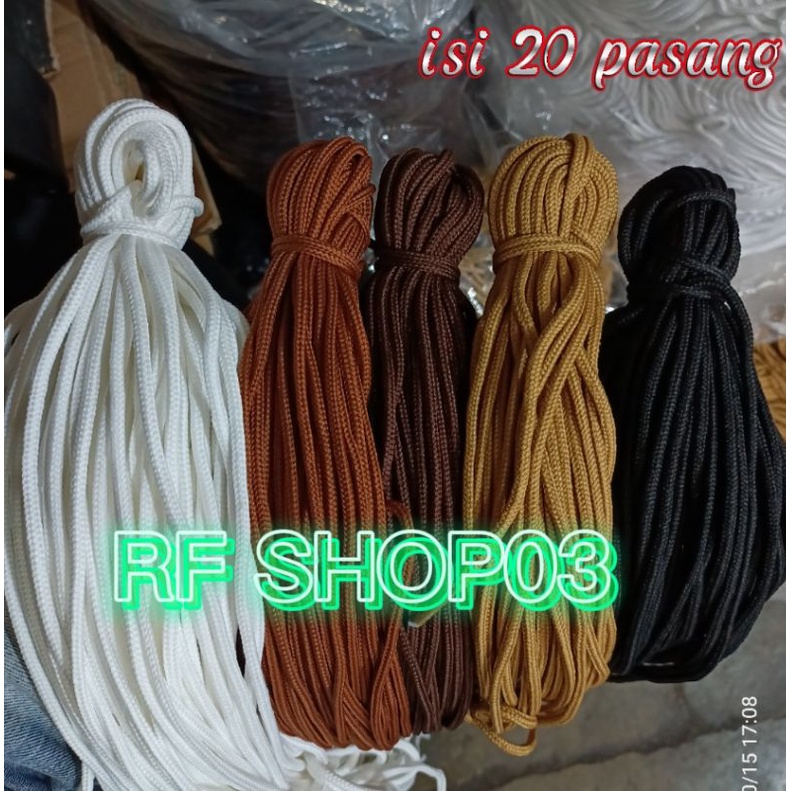 GROSIR TALI SEPATU BULAT HARGA 20 PASANG/TALI SEPATU SNEAKERS BULAT/TALI SEPATU CASUAL BULAT/TALI SE