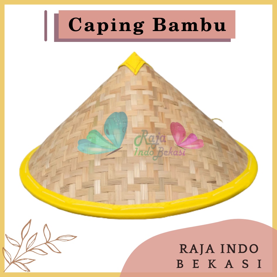 Topi Petani Bambu Caping Kecil untuk Anak Remaja Topi Kerucut Bambu Penutup Kelapa Caping topi petani media lukis anyaman bambu