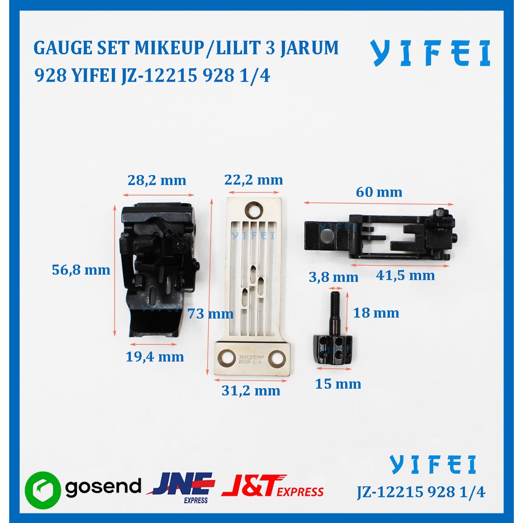 GAUGE SET MIKEUP/LILIT 3 JARUM 928 YIFEI-12215 928 1/4