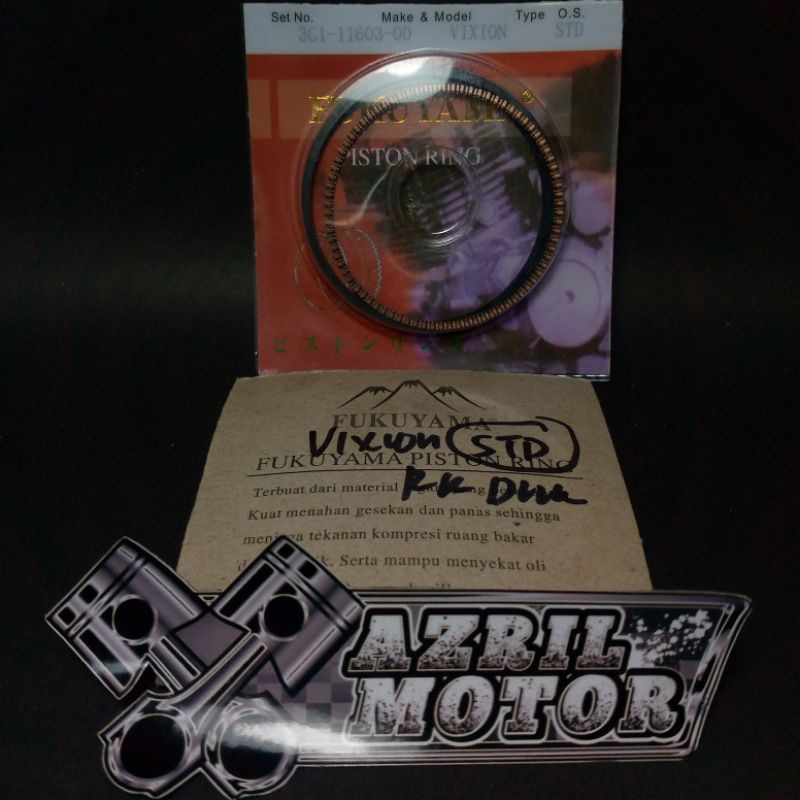 FUKUYAMA VIXION 3C1 RING SEHER RING PISTON VIXION  UKURAN STD 25 50 75 100 ORIGINAL ASLI FUKUYAMA