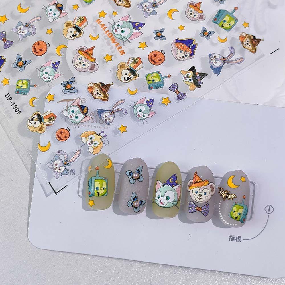 Mxbeauty Kartun Stiker Kuku Gajah Perekat Diri Pikachu Princess Manicure Aksesoris Crayon Shin Chan Nail Art Dekorasi