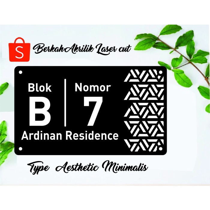 PAPAN NOMOR RUMAH NO RUMAH ACRYLIC AKRILIK TYPE AESTHETIC MINIMALIS