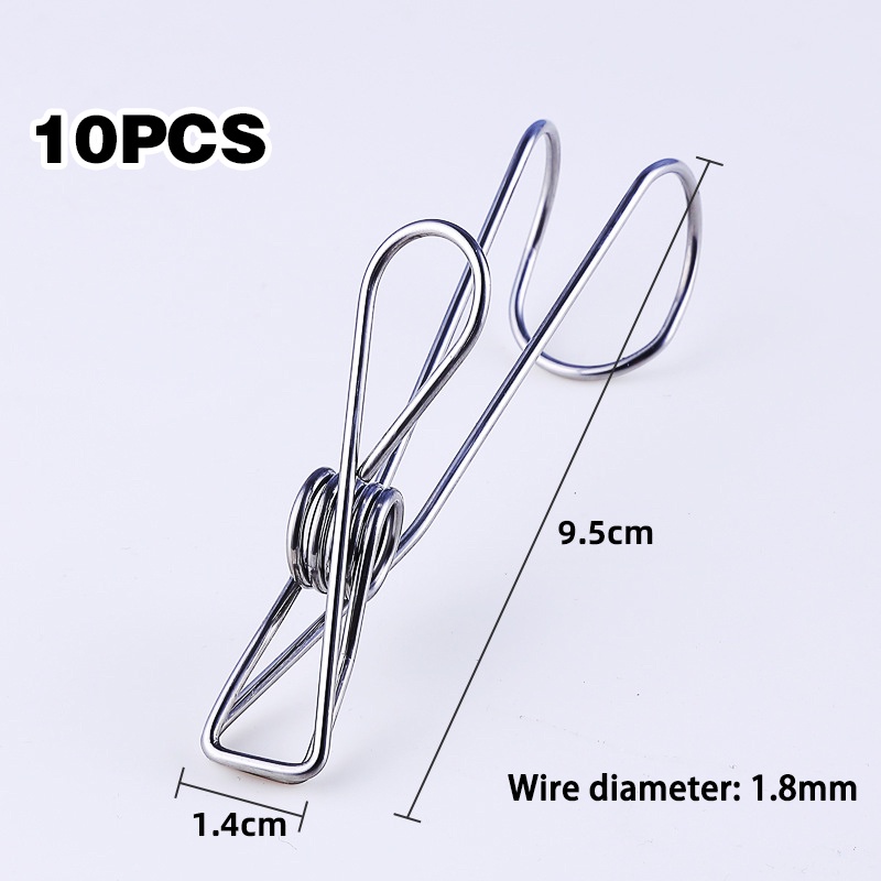 【10PCS】Penjepit Stainless/Jepit Untuk Jemuran/Stainless Klip/Hook Klip/Clip Hanger