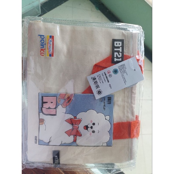 totebag tas bts bt21rj x indomaret