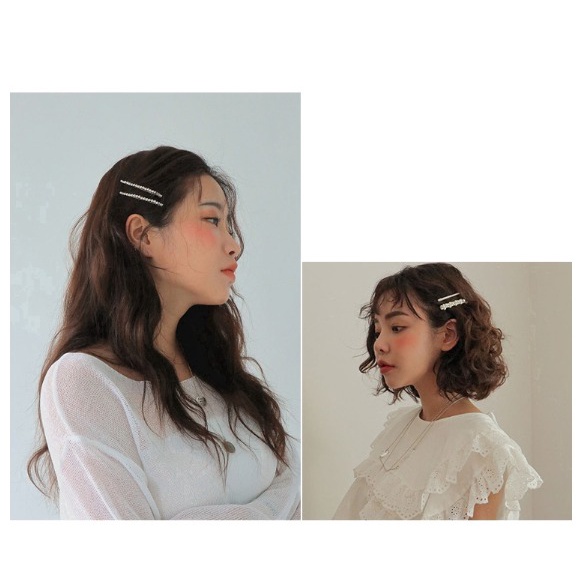 [SET ISI 2PC] Jepit Rambut Korean Hairpin Mutiara - Jepit Rambut Poni Mutiara - Mutiara Pearl Hairpin - Aksesoris Rambut Wanita