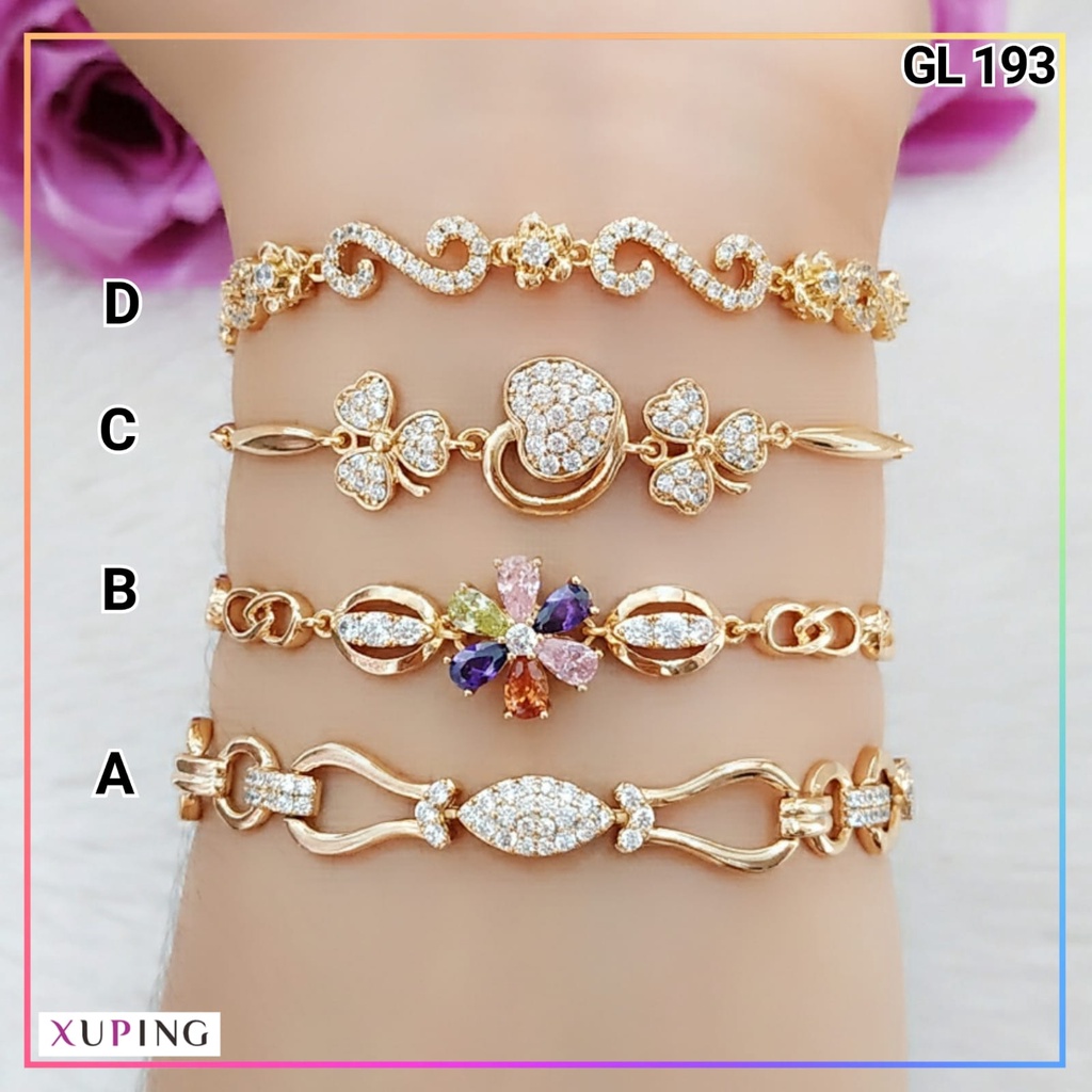 Gelang xuping terbaru gelang dewasa bunga premium perhiasan lapis emas gold GL 193
