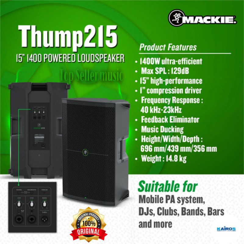 SPEAKER AKTIF MACKIE THUMP 215 ORIGINAL 15 INCH ACTIVE