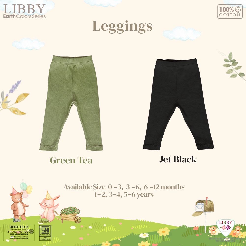 [Size 0-12 Bulan] Libby Earth Colors Legging Anak Perempuan