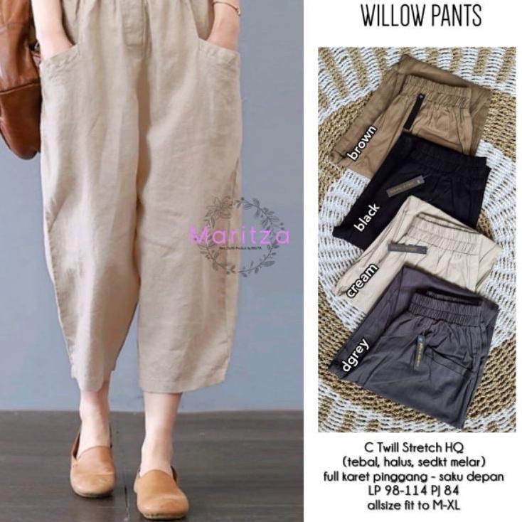 Uniqlo pants willow pants celana casual Katun wanita big size ▪ AIL.18Oc22ˣ