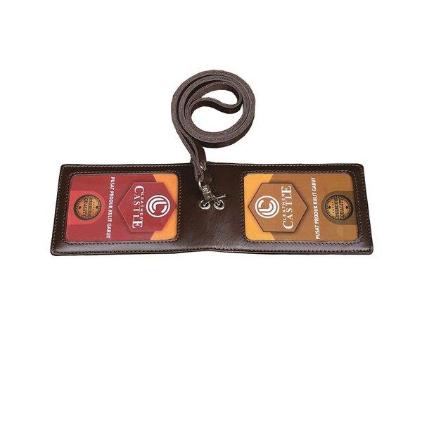 

Id Card Holder Double Flip Magnet Tali Kulit Coklat