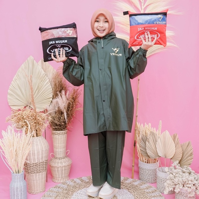 Jas Hujan Pria dan Wanita  Dewasa Anti Rembes Bahan PVC 0,25