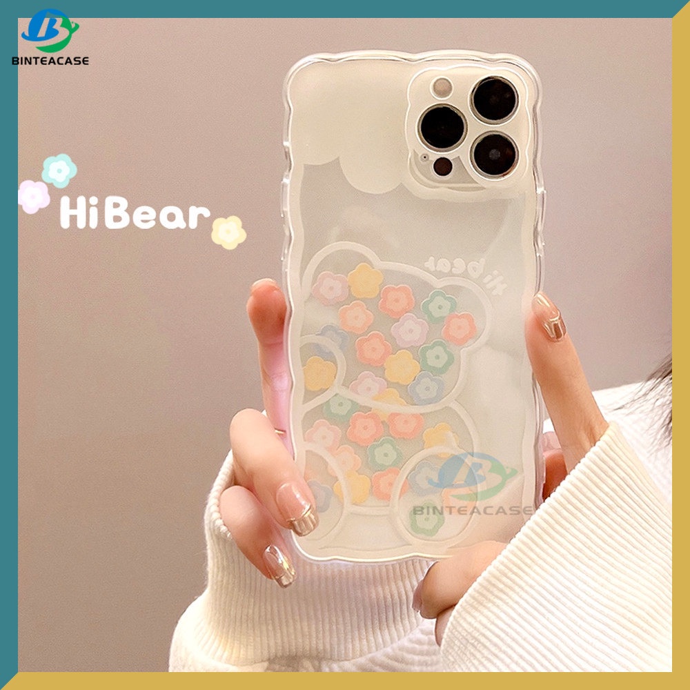 Casing TPU Redmi Note 11S 11 Pro 10C 10A 9C 9T 9A 10 5G 10S 9 8 Poco M3 Pro X3 Pro NFC Motif Bunga &amp; Beruang