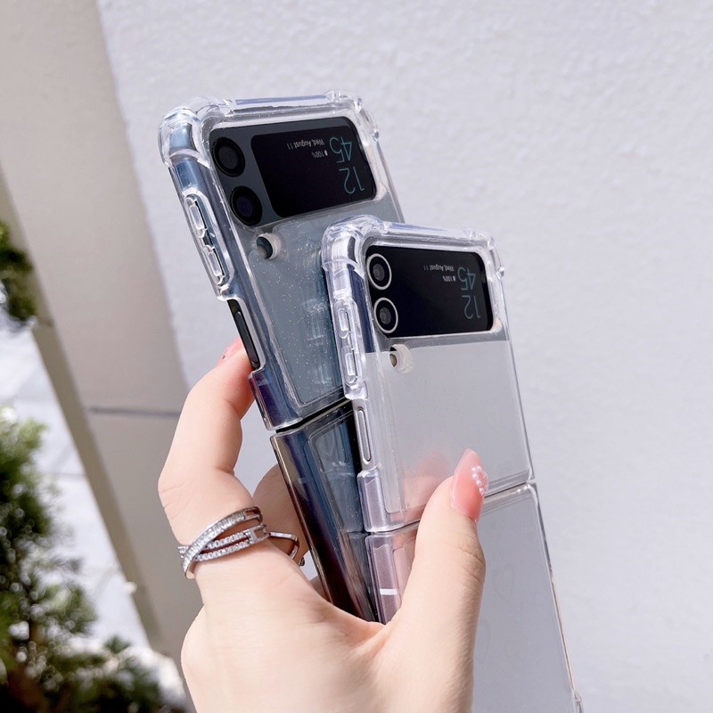 Samsung Z Flip 5 4 3 Z Fold 5 4 3 Case Semi Hologram Transparan Love HEart Acrylic Casing