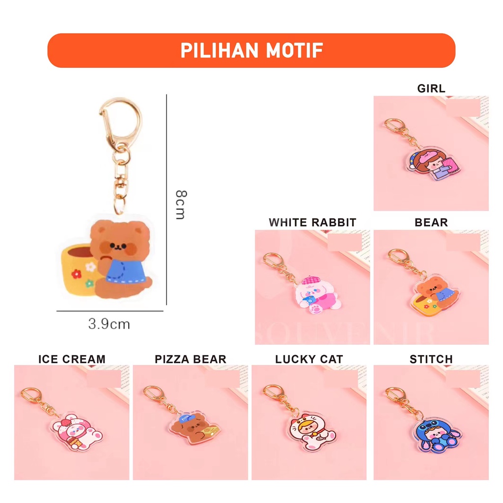 GANTUNGAN KUNCI AKRILIK / PENDANT AKRILIK / KAITAN LUCU / KEYCHAIN ACRYLIC / PENDANT TALI GANTUNGAN