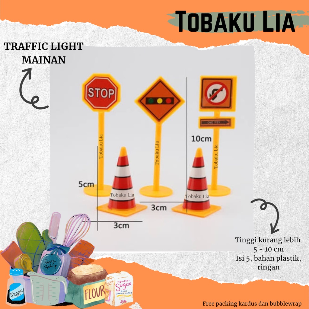 HIASAN MINIATUR RAMBU TRAFFIC LIGHT MAINAN