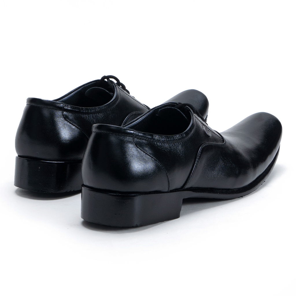 Sepatu Pantofel Pria Tali Kulit Asli Original Handmade Murah F077 Hitam