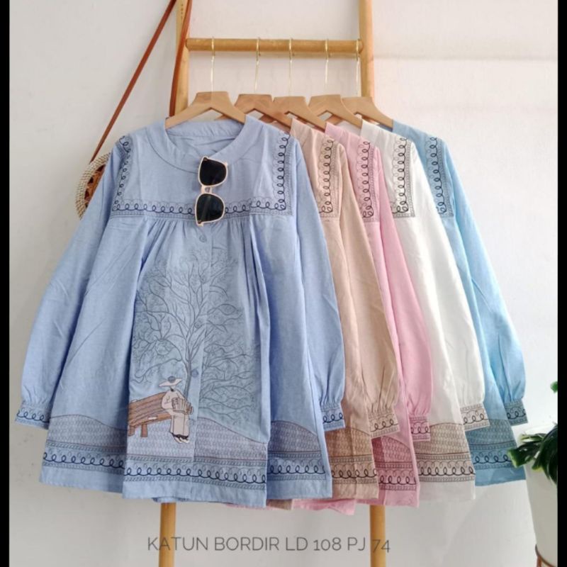 blus katun bordir import