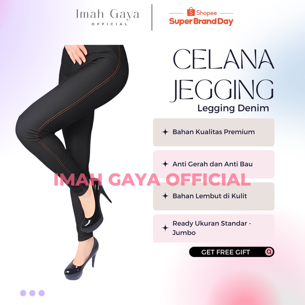 Celana Jegging Jeans Wanita UKURAN Standar &amp; Jumbo BB 45-85 Panjang Polos Jeans Streach