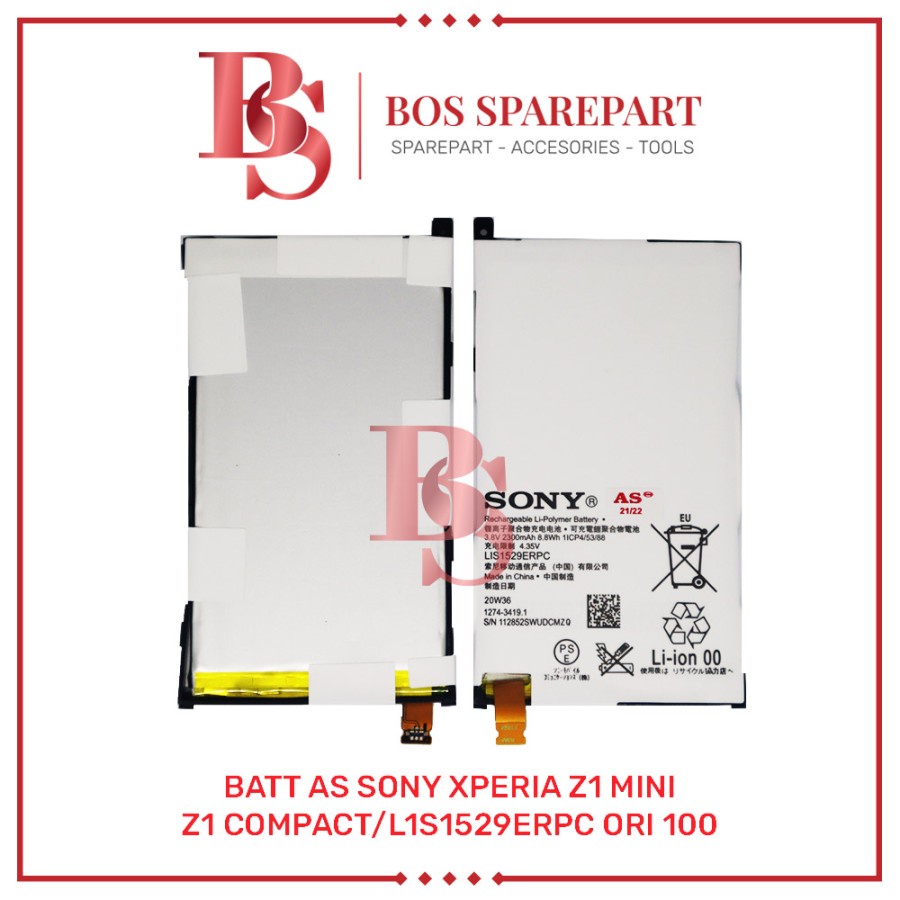 BATTERY AS SONY XPERIA Z1 MINI / Z1 COMPACT / L1S1529ERPC ORI 100 / BATERAI / BATRE