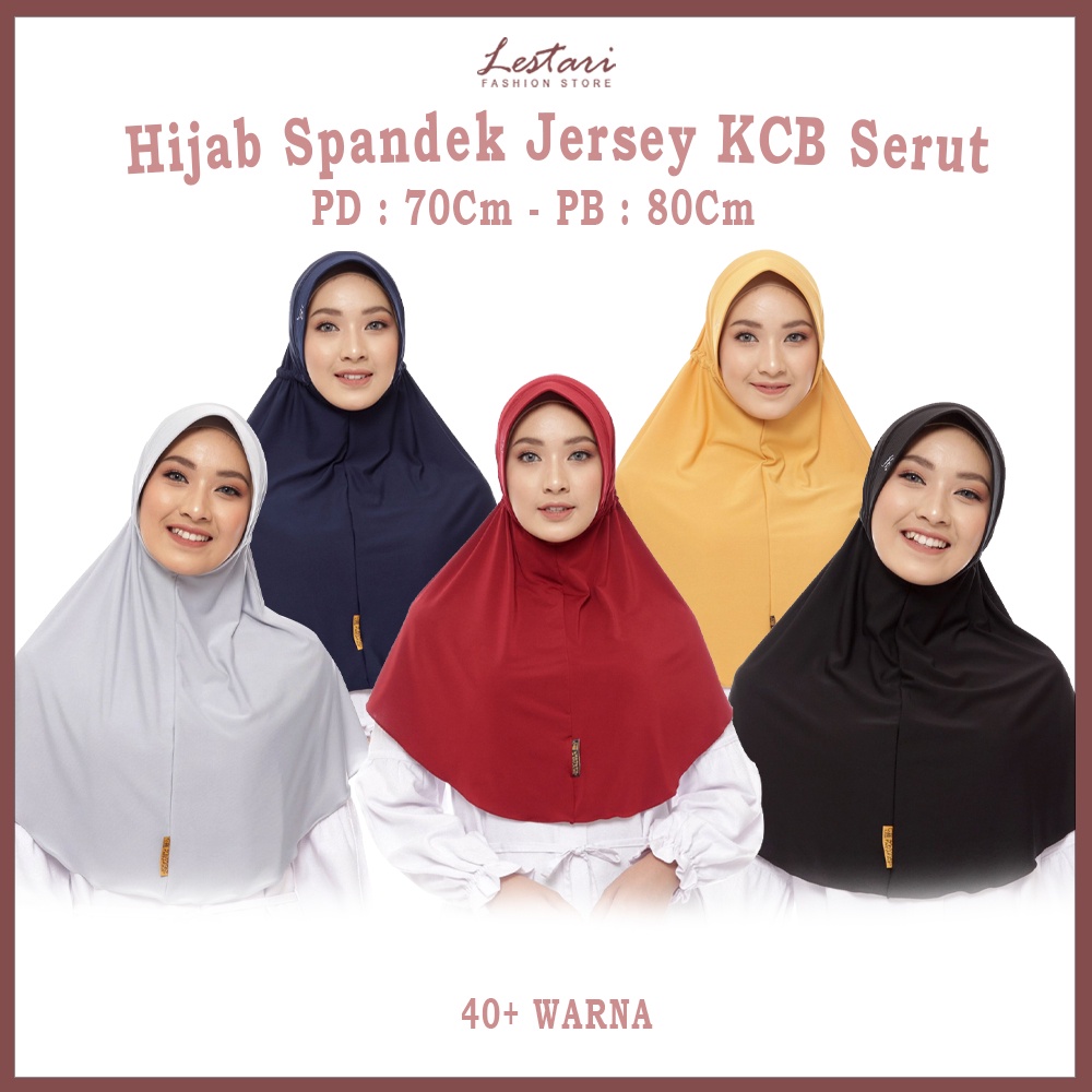 Hijab Instan Jersey KCB Serut - Hijab Jilbab Kerudung Krudung Instan Plisket Sekolah Dewasa Model Ba