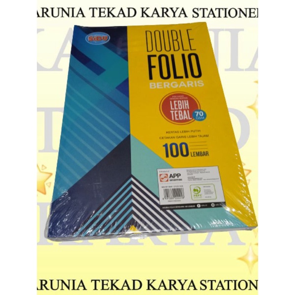 

DOUBLE FOLIO BERGARIS SIDU ISI 100 LBR SATUAN PAK