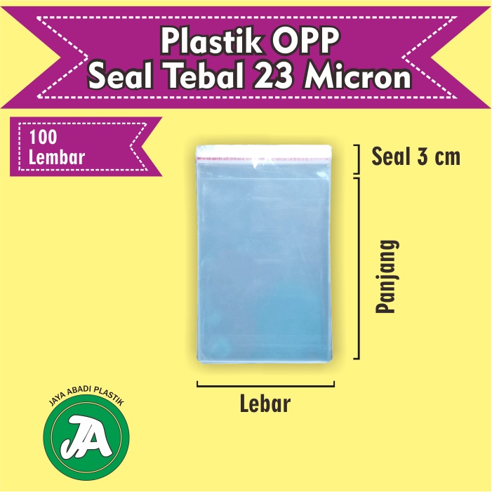 

Plastik OPP Lem/Seal 13 x 23 Cm Tebal 23 Micron Isi100 Lembar