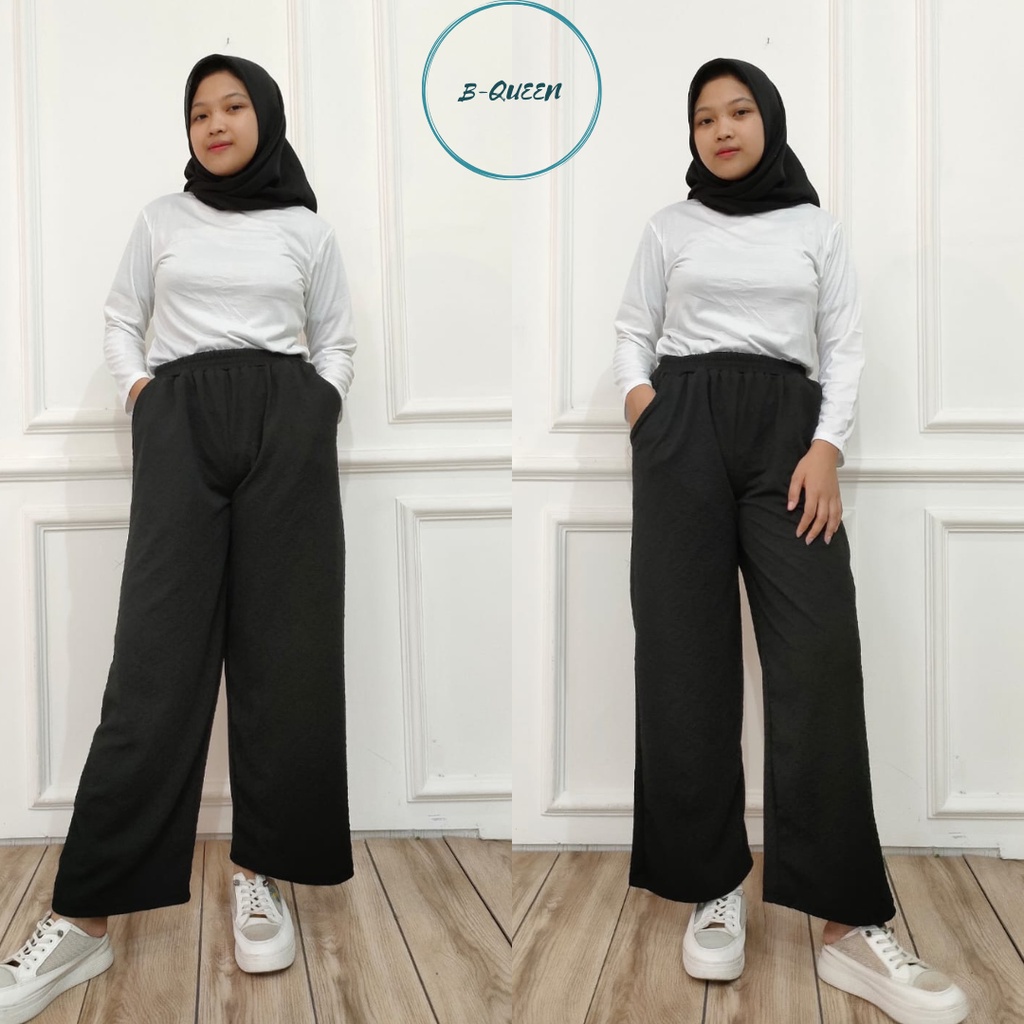 HIGHWAIST LOOSE PANTS KULOT WAFFLE PREMIUM