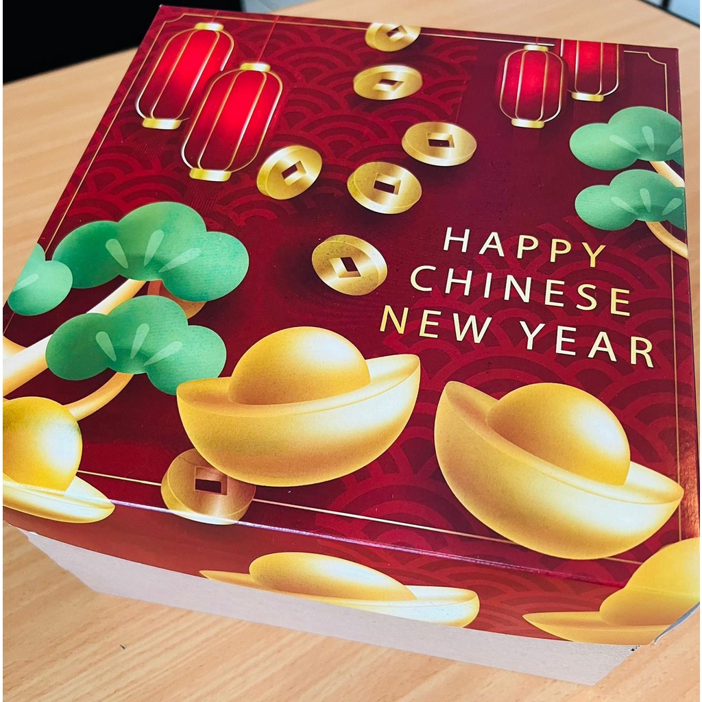 

Cake box imlek 25 x 25 Tema CNY dus Imlek kotak hampers sincia kardus hantaran chinese new year Box Kue imlek